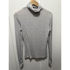 Fabletics Turtleneck Shirt Women Long Sleeve Top‎ Gray Small Athletic